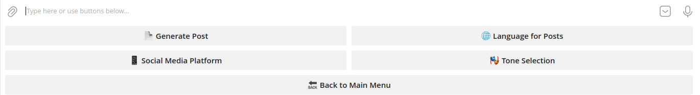 Enter "Post Menu"